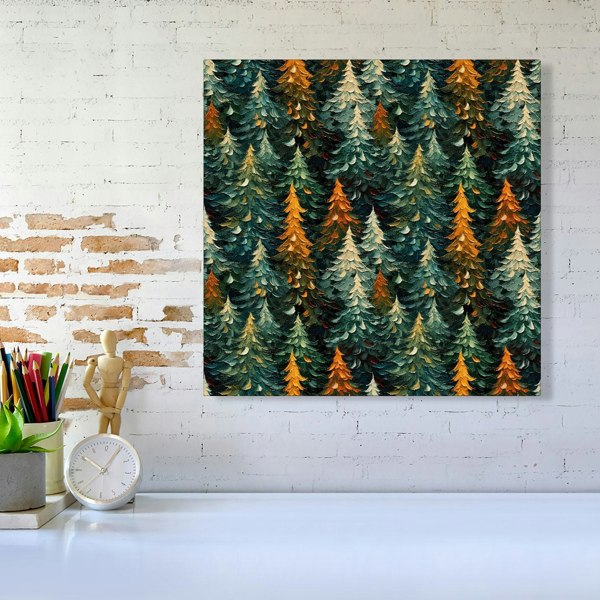 Warren Reed Impasto Style Christmas Trees Canvas