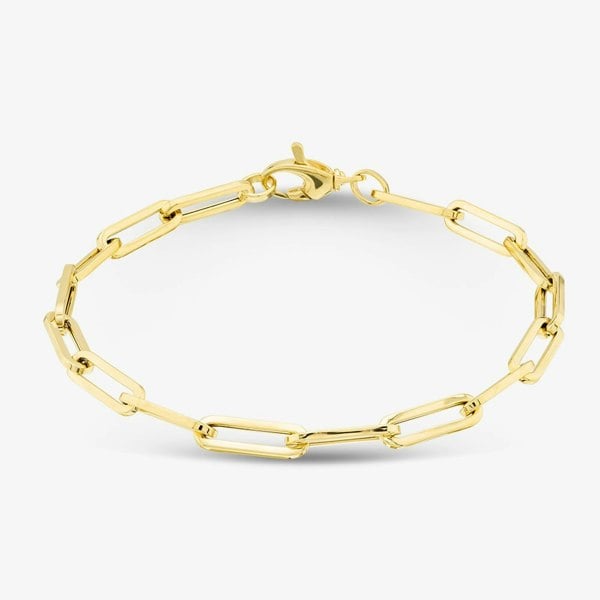 T. H. Baker 9ct Yellow Gold Elongated Oval Link Bracelet CA017-07