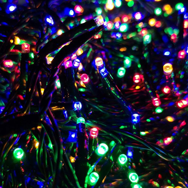 Samuel Alexander 1500 LED 37.5m Indoor Outdoor Christmas Multi Function Mains Operated String Lights with Timer in Multicoloured