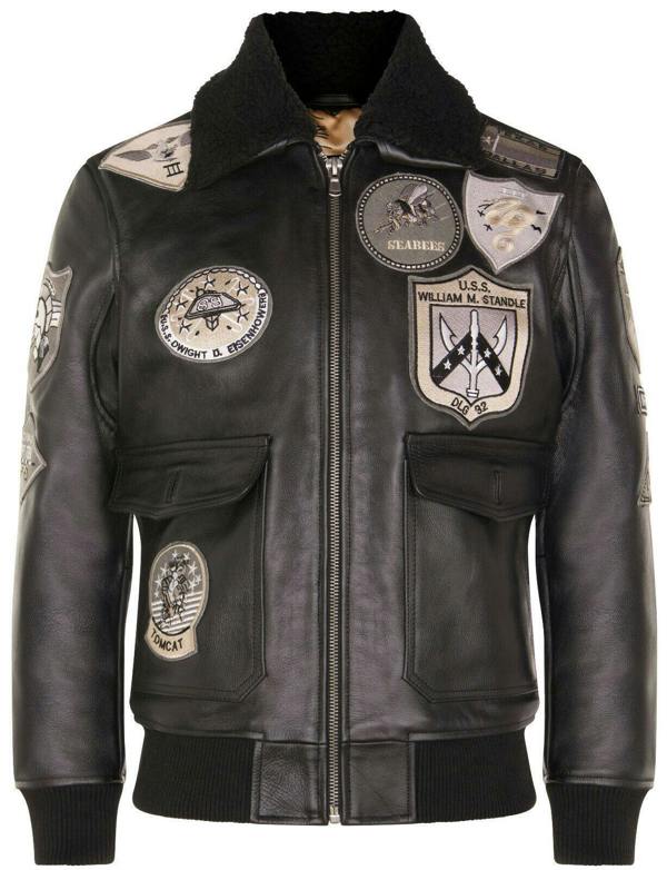 Infinity Leather Mens Top Gun A2 Leather Bomber Jacket-San Diego