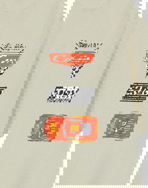 Disney Cars Boys Beige Racing Sports Network Short Sleeved T-Shirt