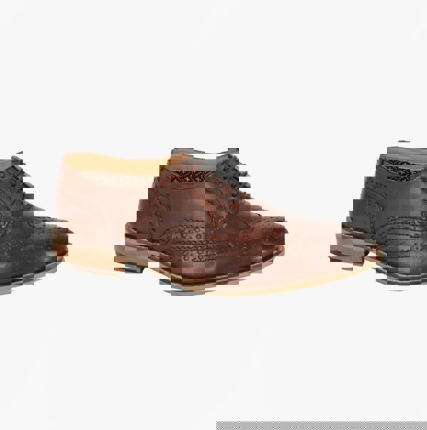 Roamers M9579DB Mens 5 Eyelet Brogue Oxford Conker Brown