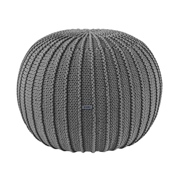 Knitted pouffe, Medium | DARK GREY - Zuri House