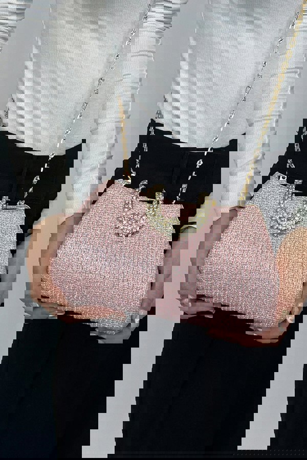 SVNX Pink Shimmer Clutch Bag