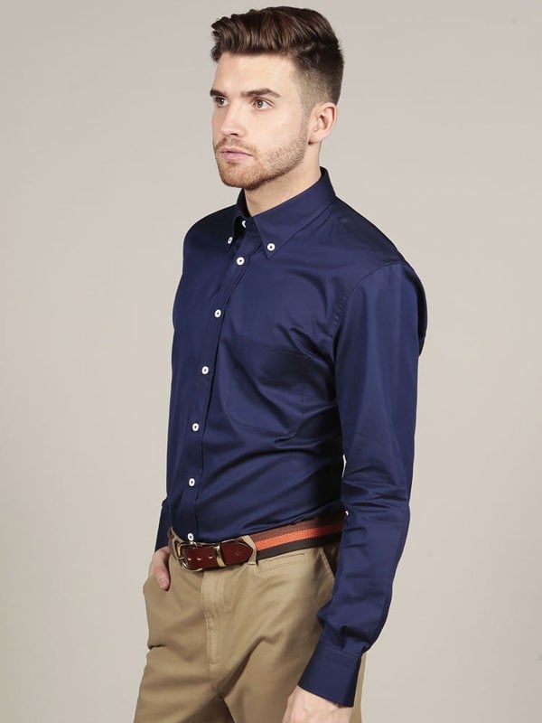 Thomas Mason Royal Oxford Navy Marine Shirt