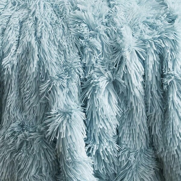 Catherine Lansfield  Faux Fur Cuddly Throw - Duck Egg