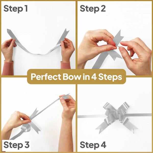 30mm Silver Pull Bows in 10, 20, 30, 40 or 60 Pack for Gift Wrapping and Décor image 8