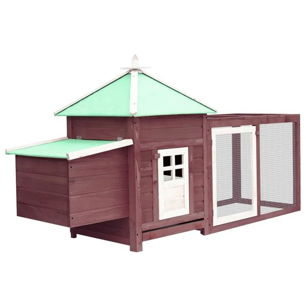 Berkfield Chicken Coop with Nest Box Mocha 190x72x102 cm Solid Firwood