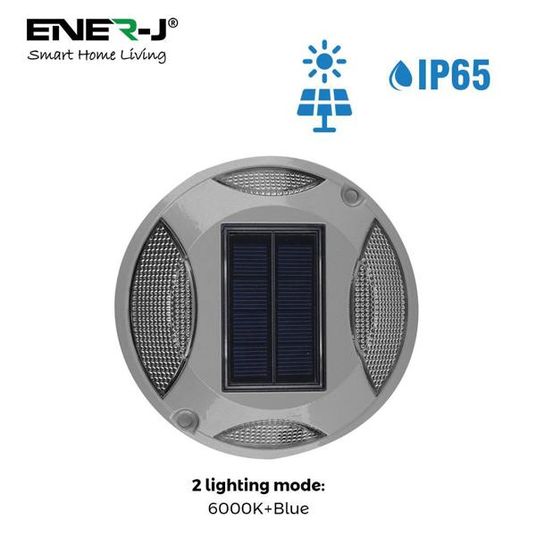 ENER-J 2 Pc Pack Solar Powered Decking or Pathway Garden Lights, 2 Colour Options - 6000K & BLUE