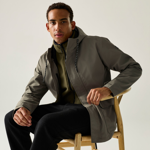 Regatta Mens Shorebay Waterproof Insulated Jacket - Smokey Olive/Black