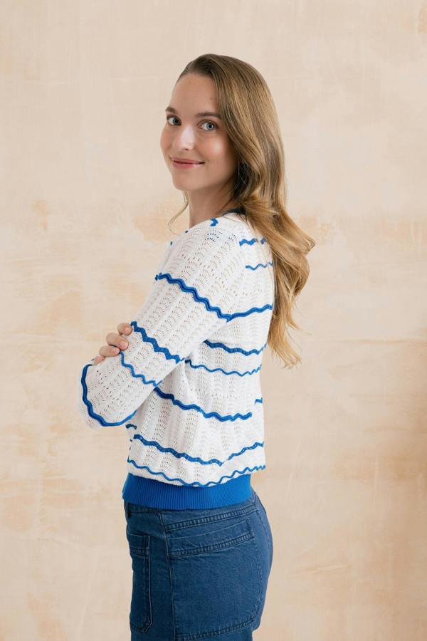 Lily & Me Sophie Pointelle Cotton Stripe Jumper