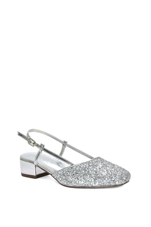XY LONDON Slingback Court Shoes With Low Block Heel
