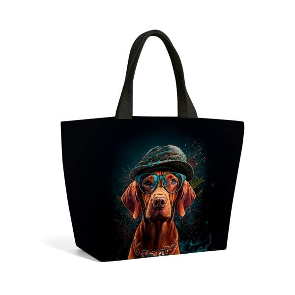 Warren Reed Hungarian Vizsla Dog Splashart Beach Shopper Tote Bag Donation