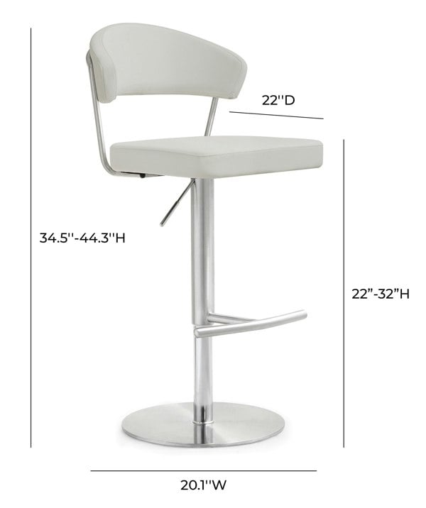 Furniture Edit Cosmo Light Grey Stainless Steel Barstool