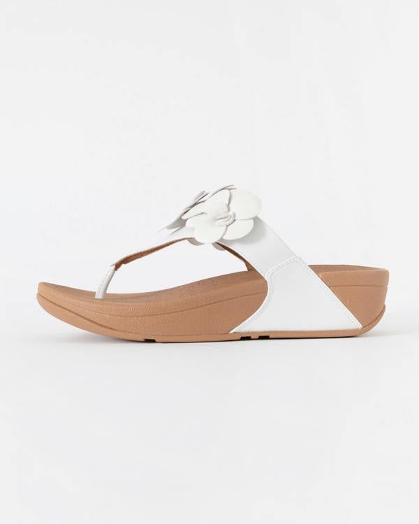 FitFlop Womens Lulu Flower Toe-Post Sandals - Urban White 194