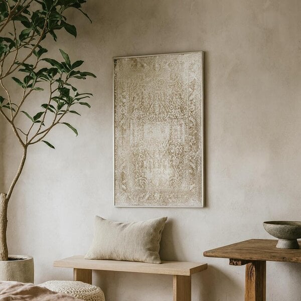 Wyld Haus Antique Vintage Distressed Tapestry Pattern Wall Mirror
