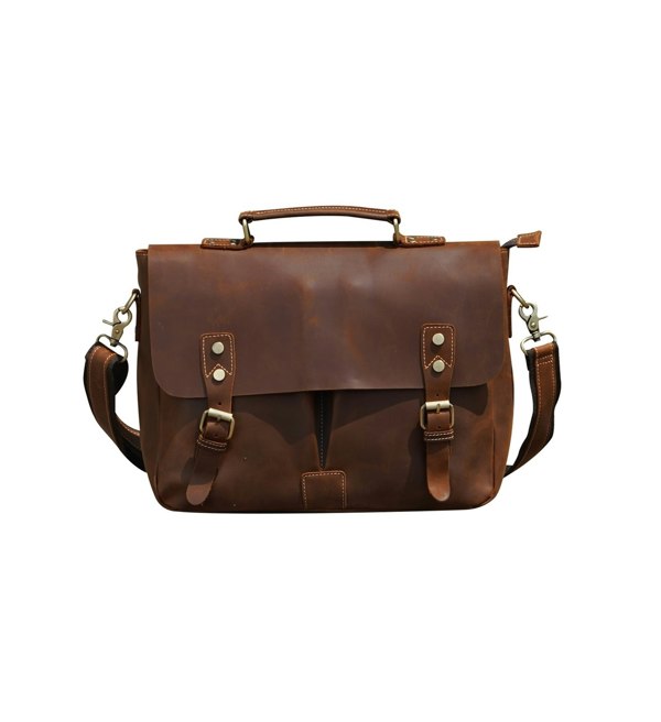 Touribag Leather Messenger - Dark Brown