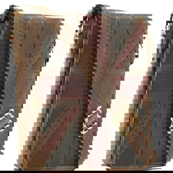 Mala Leather Union Jack Vintage Flap Crossbody  - Brown