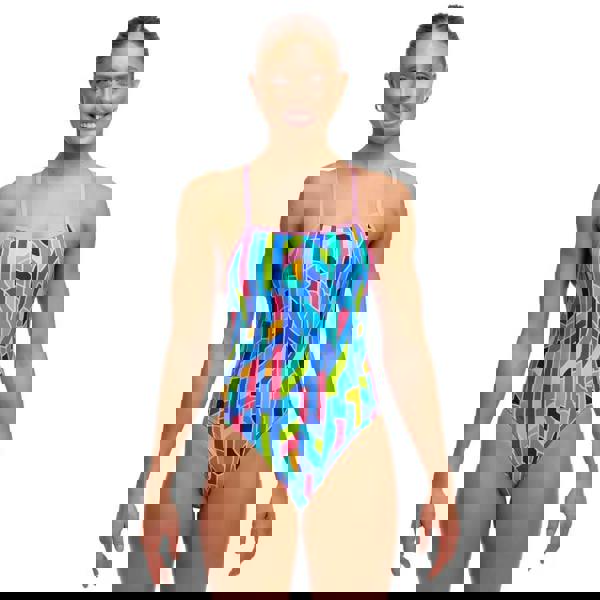 Funkita Pillared Tie Me Tight Swimsuit - Blue/Pink