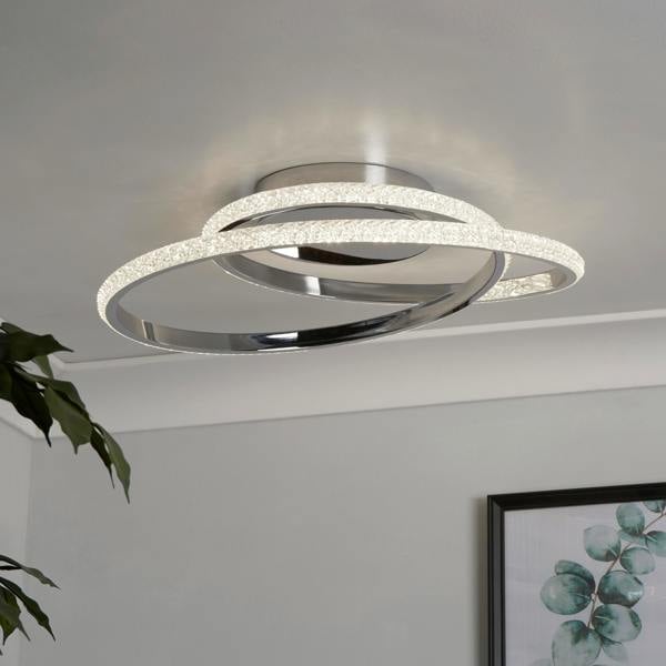 Sleek Dual‑Ring LED Semi‑Flush Ceiling Light