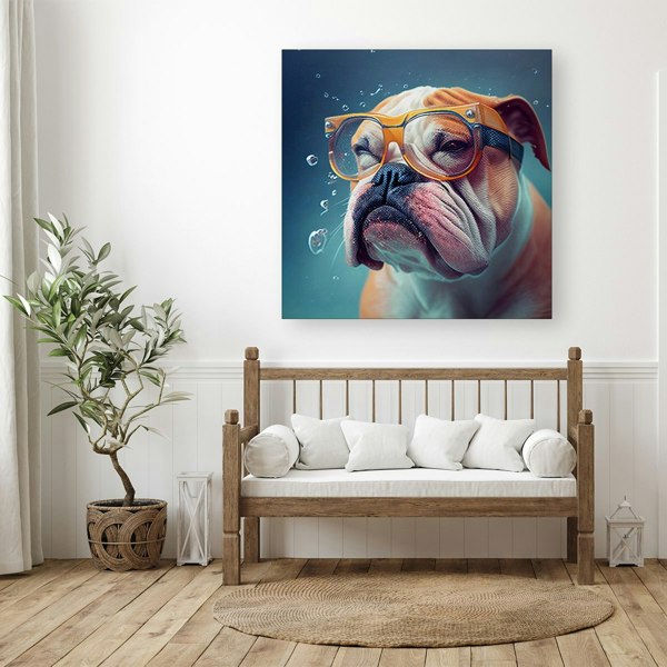 Warren Reed Bulldog Splash Art Canvas