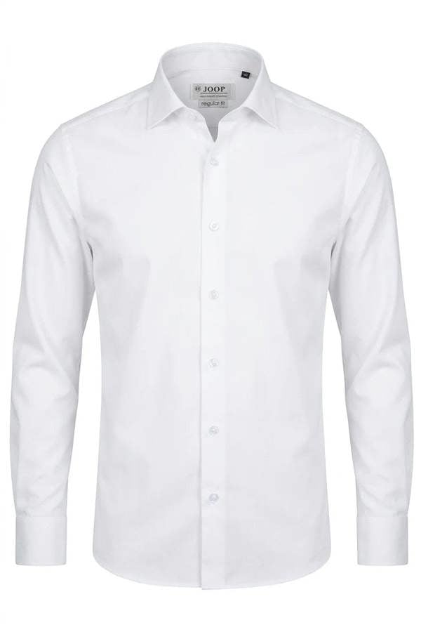 Men's Slim Fit Long Sleeve Button-Down Dress Shirt - White - TruClothing.com - 1