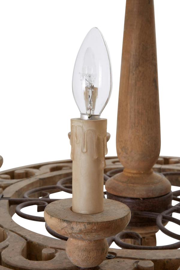 Fifty Five South Paxton 5 Arm Oak Wood Chandelier