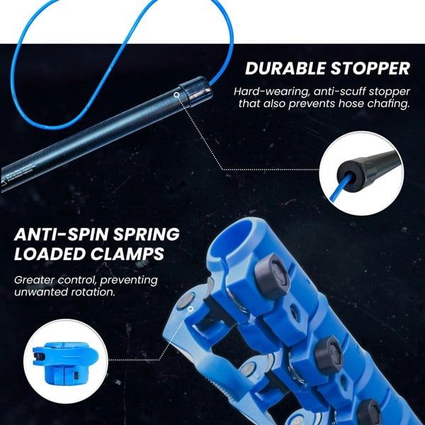 Aquaspray® Venom 40ft 100% Carbon Fibre Waterfed Window Cleaning Pole 8-Section