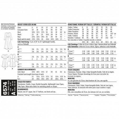 New Look Sewing Pattern 6574, Dresses for Women, A (6-8-10-12-14-16-18) - Intermediate