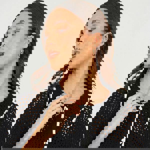 Brave Soul Black Loose Knit Collared Blouse - Black Image 4