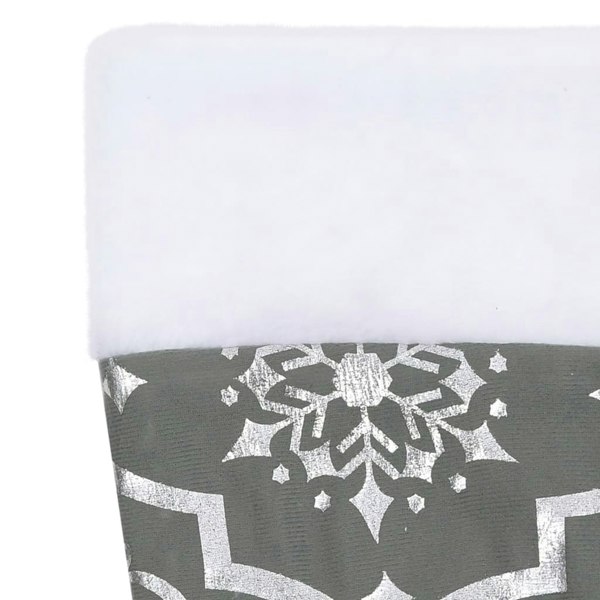 Berkfield Luxury Christmas Tree Skirt with Sock Grey 150 cm Fabric