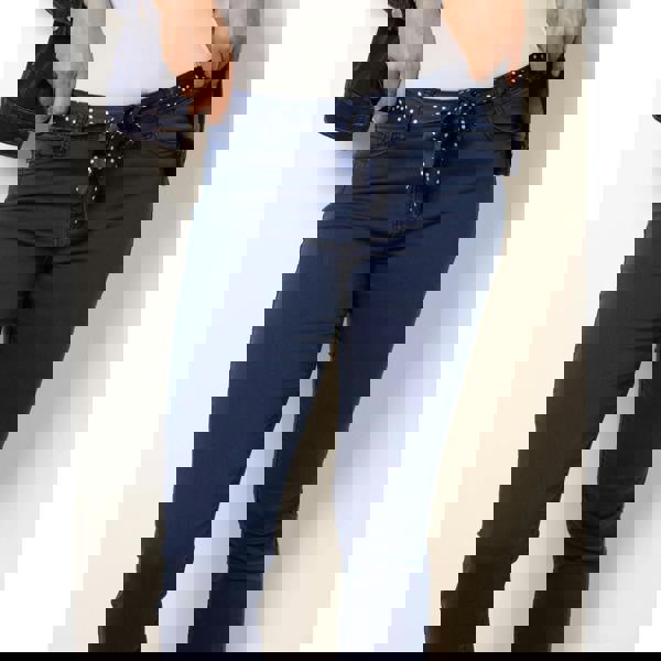 Blue Vanilla Slim Leg Stretch Denim Scarf Trousers