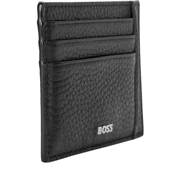 Boss Crosstown Leather Card Holder - Black - 