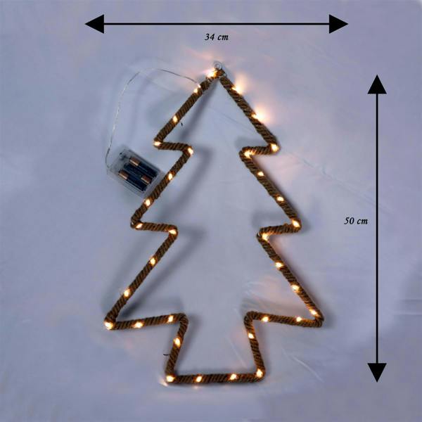 5cm Christmas Tree Silhouette LED Hemp Rope Light Decoration, Warm White, Battery Operated image 7