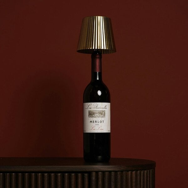 Hestia Wine Bottle Lamp Topper LED Rechargeable Touch Lamp - Brass