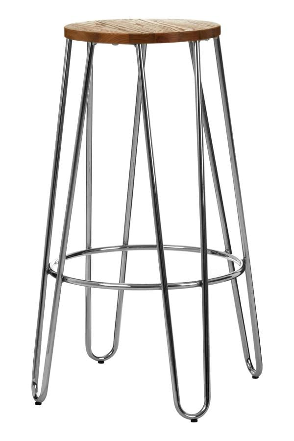 District Chrome Hairpin Stool