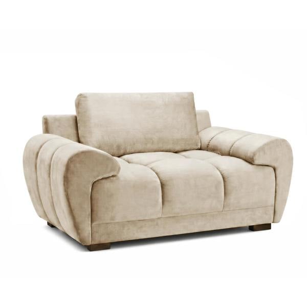Furnishings For Less Zura Plush Velvet Large Armchair | Cream, Grey or Mocha