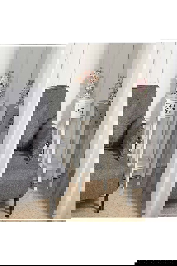 Living and Home 2-tier French Style Small Slim Accent Side Table Stand Wood Unit Nightstand with Drawer Shelf