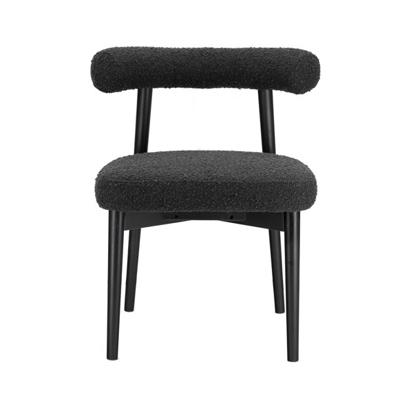 Furniture Edit Spara Black Boucle Side Dining Chair