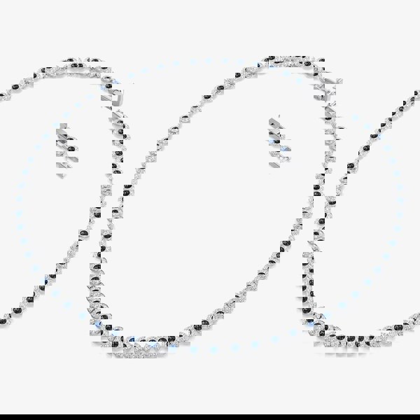 Swarovski Una Angelic Rhodium Plated Blue & White Crystal Tennis Necklace 5733402