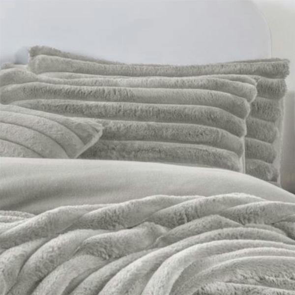 Big Cord Teddy Silver Duvet Cover Set
