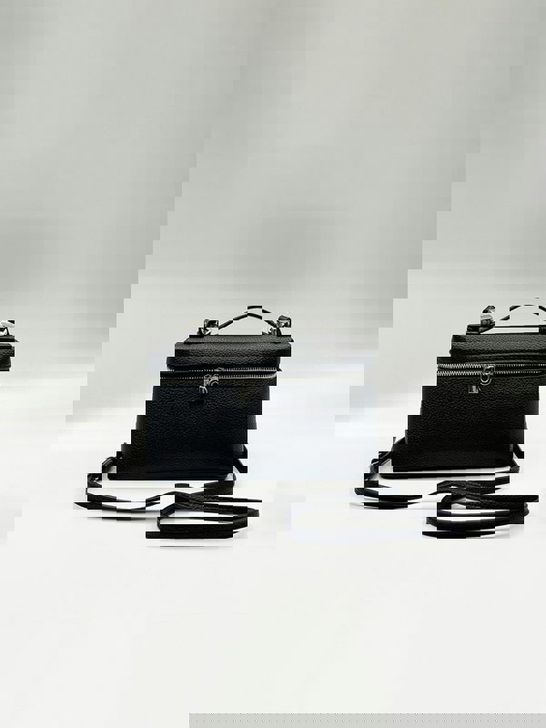 SVNX Faux Leather Crossbody Satchel In Black