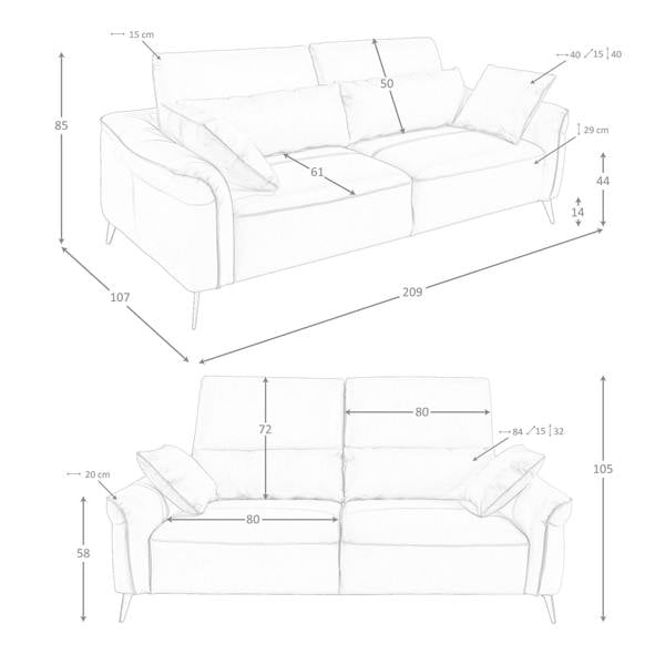 Angel Cerdá Brown leather sofa 6207/6208