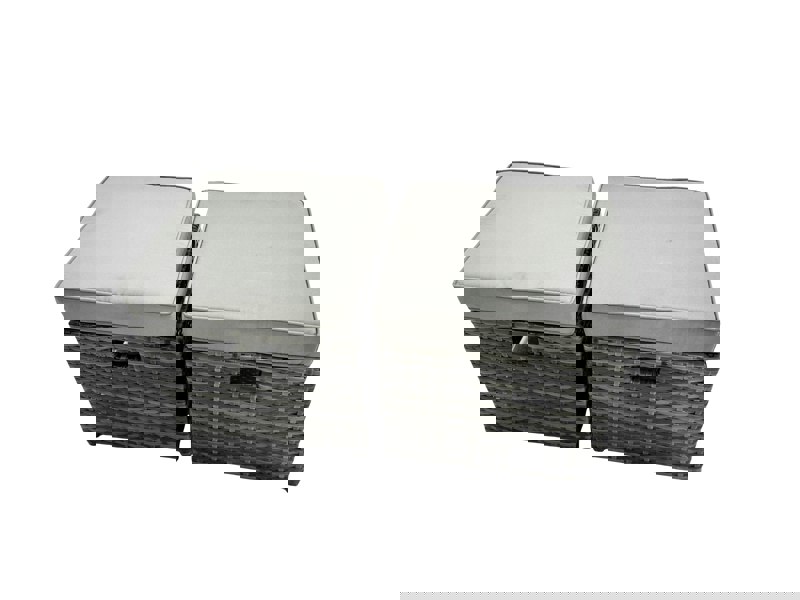 Fimous Rattan Outdoor Patio Height Adjustable Rising Lifting Table Corner Sofa Set with 2 Small Stool,2 Chairs for Garden Backyard Dark Grey Mixed