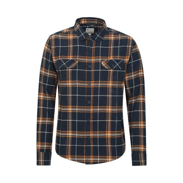 Mountain Warehouse Mens Trace Flannel Long-Sleeved Shirt - Bright Blue