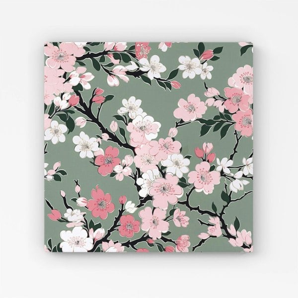 Warren Reed Pink Floral Abstract Pattern Canvas