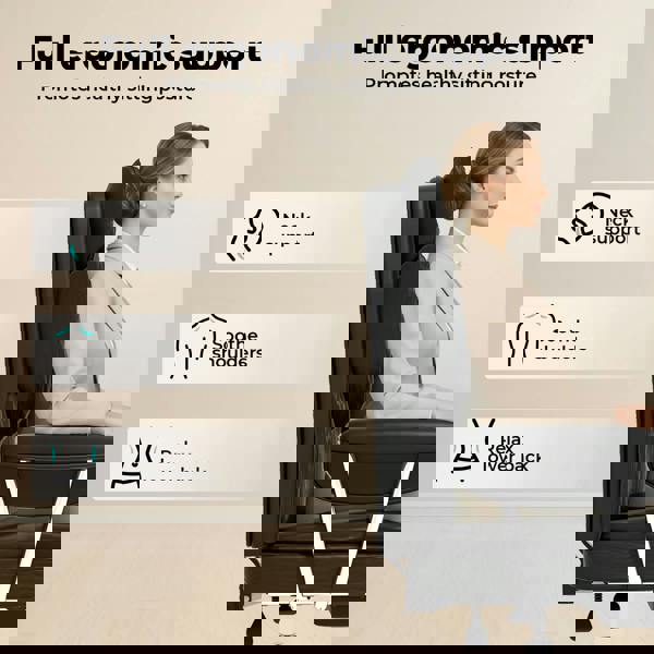 Levede Office Desk Chair Big and Tall for Heavy People with Footrest PU Black