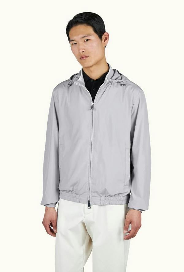 Paul & Shark Microfiber Zip-Up Windbreaker Jacket - Grey