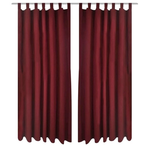 Berkfield 2 pcs Bordeaux Micro-Satin Curtains with Loops 140 x 245 cm