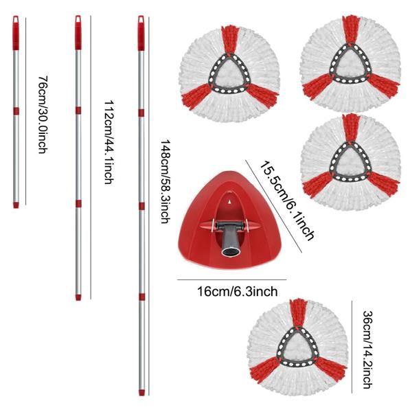 Havendro Spin Mop Head Replacement, Base, Handle for Vileda Turbo Microfibre Mop Refills